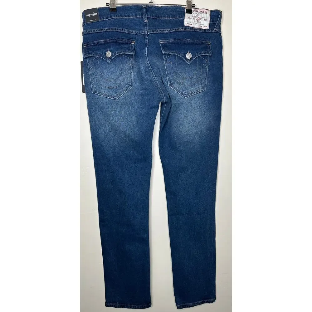True Religion Rocco Flap Pocket Skinny Jeans Dark Wash Denim 36x32 NWT